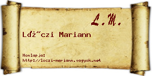 Lóczi Mariann névjegykártya