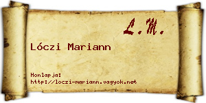 Lóczi Mariann névjegykártya