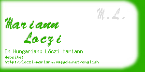 mariann loczi business card